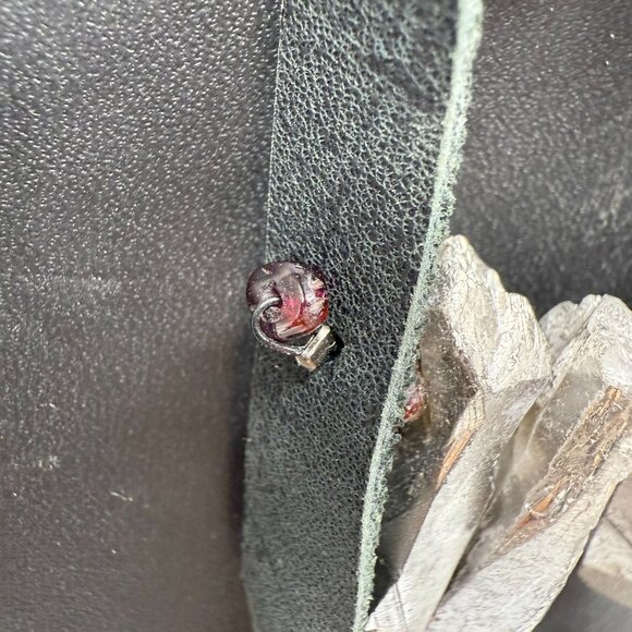 Silver Natural Crystal Black Leather Long Statement Necklace Boho Bohemian - Picture 5 of 8